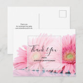 Carte Postale Gerbéra daisies roses Élégant Photo Merci (Devant / Derrière)