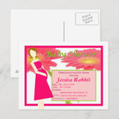 Carte Postale Gerbera Daisy Invitation Baby shower (Devant / Derrière)