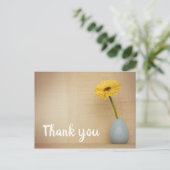 Carte Postale Gerbera Daisy Merci à fleurs de printemps jaune (Debout devant)