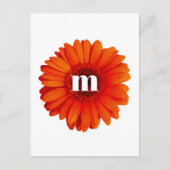 Carte Postale Gerbera Daisy Monogramme initial (Devant)