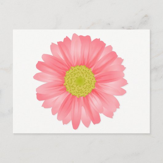 Carte Postale Gerbera Florale Fleur rose et jaune (Devant)