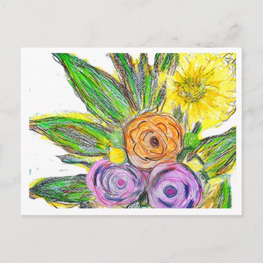 Carte Postale Gerbera marguerite (Devant)