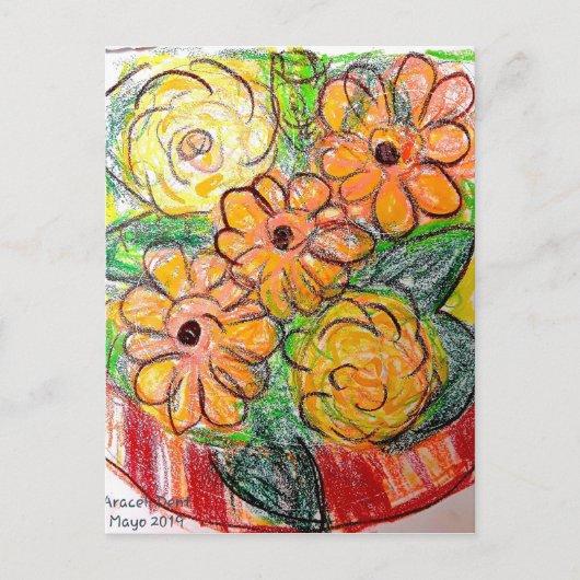 Carte Postale Gerberas (Devant)