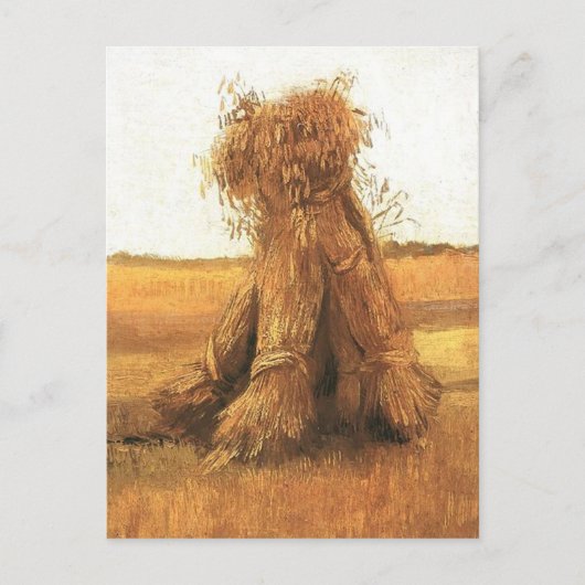 Carte Postale Gerbes de blé dans un champ, van Gogh (Devant)