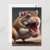 Carte Postale Gerbil en colère (Devant / Derrière)
