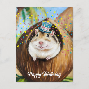 Carte Postale Gerbil mongol dans une maison de noix de coco