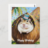 Carte Postale Gerbil mongol dans une maison de noix de coco (Devant / Derrière)