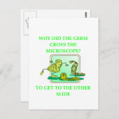 CARTE POSTALE GERM BIOLOGY RESEARCH JOKE (Devant / Derrière)