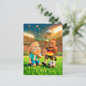 Carte Postale German bratwurst defeating Argentinian empanada so (Debout devant)