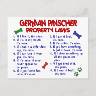 Carte Postale GERMAN PINSCHER, propriété Lois 2