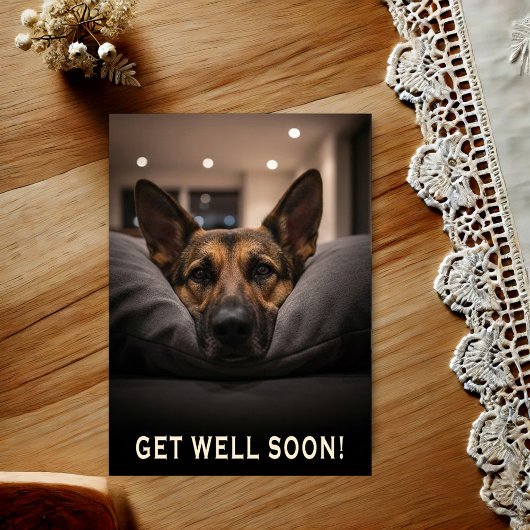 Carte Postale German Shepherd Get Well Postcard