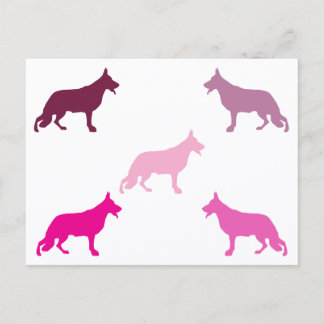 Carte Postale German Shepherd minimal pattern magenta