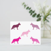 Carte Postale German Shepherd minimal pattern magenta  (Debout devant)