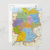 Carte Postale Germany map card (Devant / Derrière)