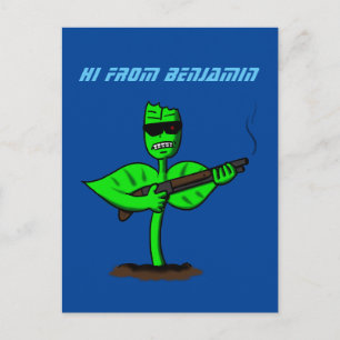 Carte Postale Germinator cyborg plante dessin humoristique