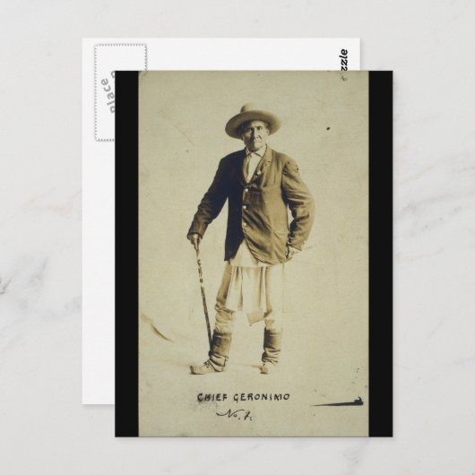 Carte Postale Geronimo en chef Portrait permanent 1904 (Devant / Derrière)