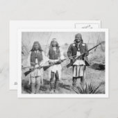 Carte Postale Geronimo et trois de ses guerriers Apache, 1886 (b (Devant / Derrière)