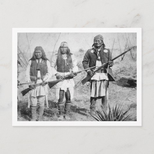 Carte Postale Geronimo et trois de ses guerriers Apache, 1886 (b (Devant)
