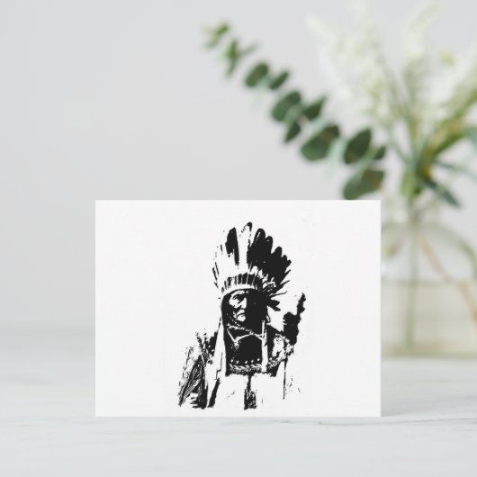 Carte Postale Geronimo noir et blanc (Debout devant)