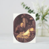 Carte Postale Gerrit Dou- Homme Interrompu à son écriture (Debout devant)