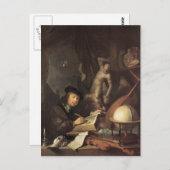 Carte Postale Gerrit Dou - Le Peintre dans son atelier (Devant / Derrière)