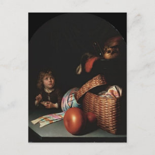 Carte Postale Gerrit Dou - Vie morte, Blown bulles de savon
