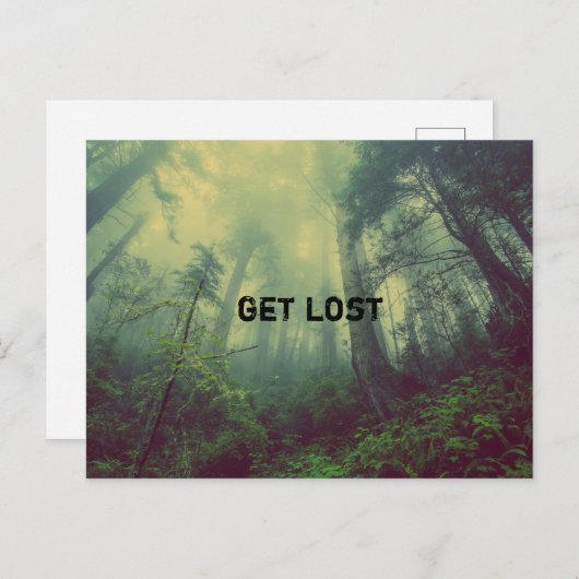 Carte Postale Get Lost - une forêt sauvage (Devant / Derrière)