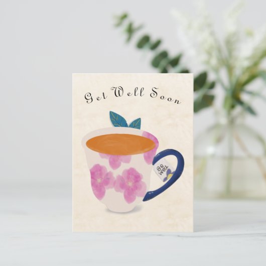 Carte Postale Get Well Soon Teacup (Debout devant)