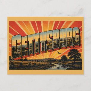 Carte Postale Gettysburg PA Collines ondoyantes Bois Art