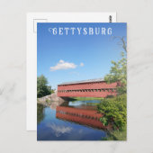 Carte Postale Gettysburg Pennsylvanie Pont couvert Voyage (Devant / Derrière)