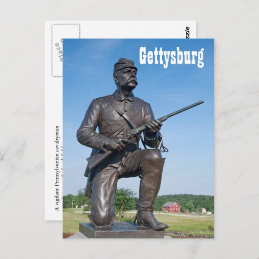 Carte postale Gettysburg Statue II (Devant / Derrière)