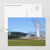 Carte Postale Geyser Deep Blue et bison à Yellowstone (Devant / Derrière)