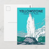 Carte Postale Geyser du château du parc national de Yellowstone  (Devant / Derrière)