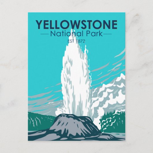 Carte Postale Geyser du château du parc national de Yellowstone  (Devant)