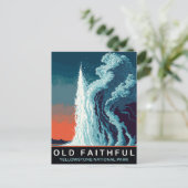 Carte Postale Geyser, Eruptiom de l'eau, Voyage (Debout devant)