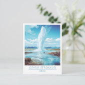 Carte Postale Geysir Strokkur Islande Vintage voyage (Debout devant)