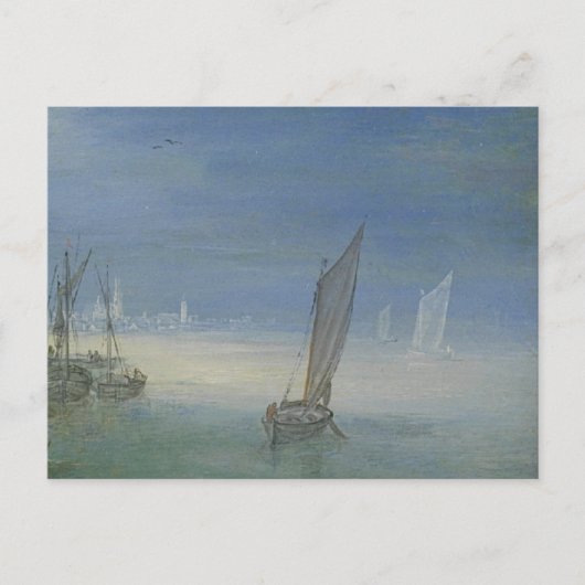 Carte Postale Gezicht op een dorp aan een rivier (Devant)