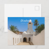 Carte Postale Ghadames, Libye - Mosquée Blanche (Devant / Derrière)