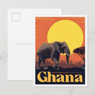 Carte Postale Ghana Africa Vintage Travel 