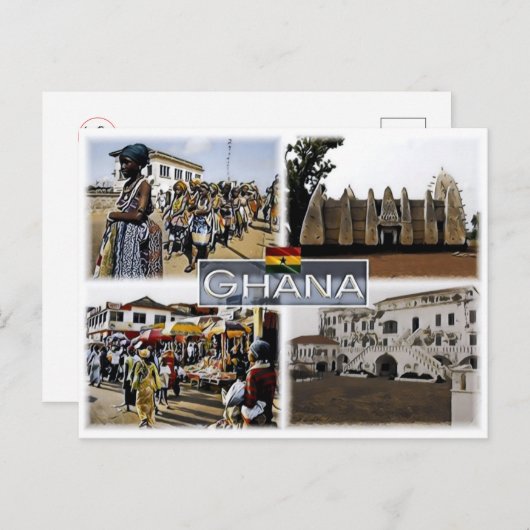 Carte Postale Ghana - Mosaïque - (Devant / Derrière)