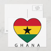 Carte Postale Ghana Soccer Heart (Devant / Derrière)