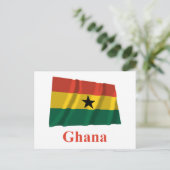 Carte Postale Ghana Waving Drapeau avec nom (Debout devant)