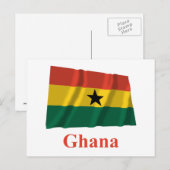 Carte Postale Ghana Waving Drapeau avec nom (Devant / Derrière)