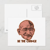 Carte Postale Ghandi Soit Le Changement (Devant / Derrière)