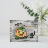 Carte Postale Ghost Bat and Cat, Happy Halloween ! (Debout devant)