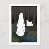 Carte Postale Ghost et Ghost Chat dans les bois drôle déplaisant (Devant)