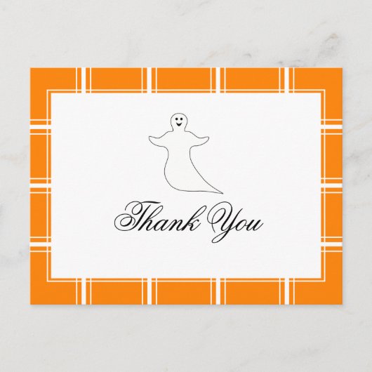Carte Postale Ghost Merci Halloween Orange (Devant)
