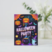 Carte Postale Ghost & Pumpkin Halloween Party Invite (Debout devant)