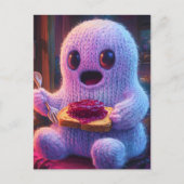 Carte Postale Ghost sot adorable manger Confiture de pain avec F (Devant)