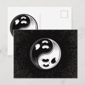 Carte Postale Ghost Yin Yang Noir et blanc (Devant / Derrière)
